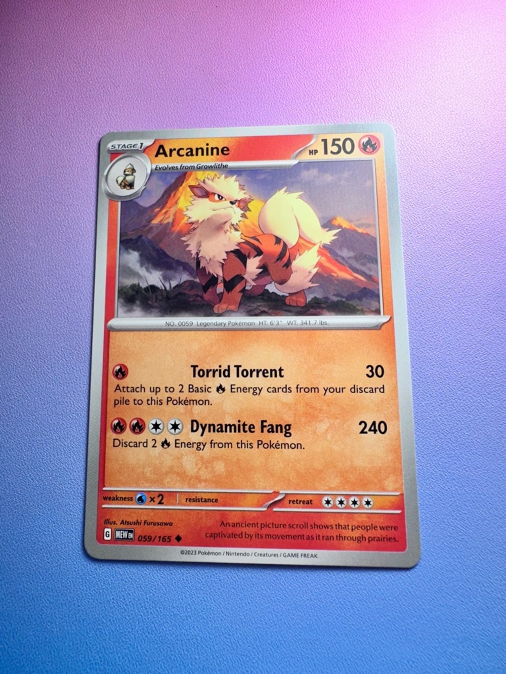 arcanine - 059/165 (uncommon) — pokemon: 151